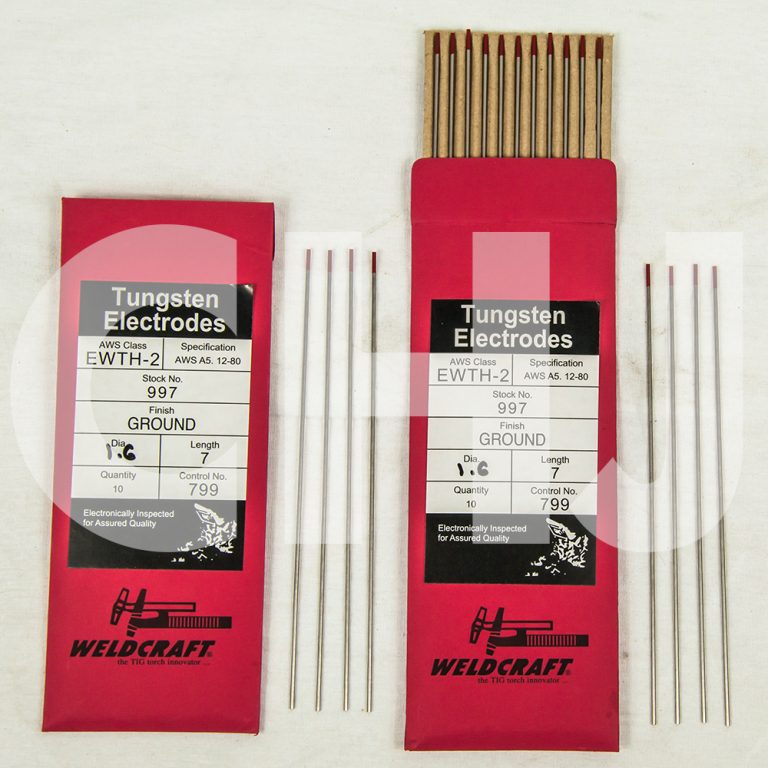 WELDCRAFT TUNGSTEN WT20 RED FOR STAINLESS ALUMINIUM TIG WELDING