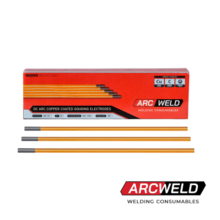 ARC Copper Coated Gouging Electrodes ARCWELD / KAWAT LAS GOUGING